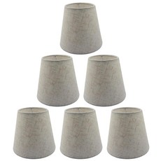 Piutouyar 핸드메이드 샹들리에 쉐이드 6개 세트 리넨 램프 클립 온 작은 교체용(크로스 리넨) 305396 8966777572, 크로스 리넨