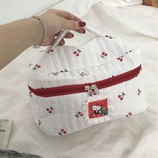 키티파우치 키티가방 화장품가방 누빔 대용량 손잡이가방 키티도시락가방