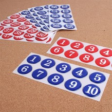 채움박스 국산 원형 번호판 1~50 현관번호판, 파랑, 1개