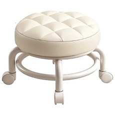 小麥購物 滑輪椅凳 B099 753g, 奶油白, 1個