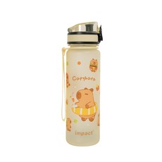 【IMPACT】怡寶 | 卡皮巴拉彈蓋Tritan水壺/水杯/水瓶(500ML) 附提繩-米黃色 IM00B18YL, 1個, 500L, 黃