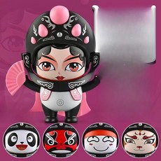 얼굴변하는인형 변검 경극 장난감 사천 연극 피규어 가방 키링 9cm 레드, 차이나핑크 판다 얼굴 5가지얼굴, 1개, 기본 색상