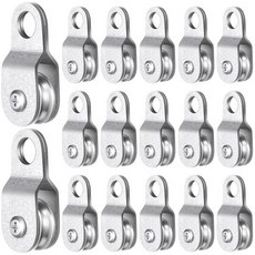 20개 소형 싱글 풀리 블록 휠 베어링 내부 케이블 롤러 싱글 스내치 케이블 풀리 블록 걸이 로프 액세서리 6mm 0.23 및 8mm 0.31인치 와이어 로프 하중 70파운드2, 20, 2.6 x 1.1 Inch