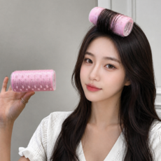 특대형 열전도 구루프 볼륨 헤어롤 105*55mm, 1개, 라이트핑크