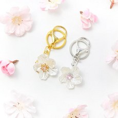 아트박스/에듀팜몰 러블리 벚꽃 브로치 키링 만들기 DIY키트 (L사이즈), 실버 벚꽃 키링 L, 1개