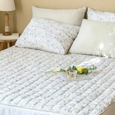 더자리 데일리 프레쉬 누빔 침대패드 고정밴드형, 엘리아옐로우