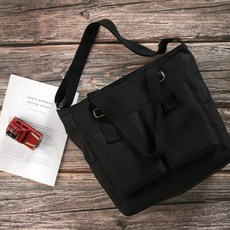 가벼운 기저귀가방 토트 크로스백 캐주얼 남성가방, 블랙