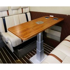 캠핑카 테이블 다리 브라켓 높이조절 차박 전동 간이, 오크색상판+수동브래킷(27cm까지낮출수있음), 1개