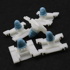 골프 패스너 파란색 고무 그로멧이있는 흰색 나일론 도어 사이드 몰딩 리테이너 클립, 1개, 기본