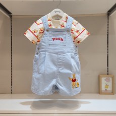 [아가방]강남점*디즈니베이비 귀여움에 반했어!! 꿀단지 푸 멜빵바지/남아 여아 모두 잘어울리는 깜찍발랄 나들이룩