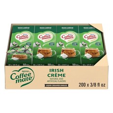 Coffee-mate 커피 크리머 아이리시 크림 리퀴드 크리머 50싱글 4 팩, 0.38 Fl Oz (20팩0), 아이리쉬 크림