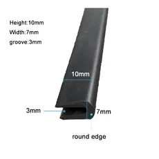 1/2/3/5m U 자형 고무 스트립 가드 플레이트 기계식 실란트 유리 금속 목재 패널 용 가장자리 씰링, 02 1 meter, 15 13