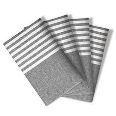 Softopia Cotton Buffalo 격자 무늬 천 냅킨 4개 세트 부드럽고 내구성이 뛰어나며 주름 방지 원단 저녁 식사 결혼식 레스토랑 뷔페 파티 크리스마스, 18" x 18" (Set of 4), Nola, Black Softopia Cotton 1