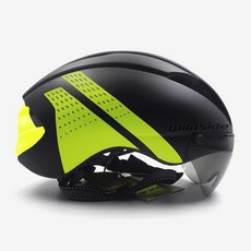 고글일체형 자전거 헬멧 로드 픽시 전기 MTB 바이크, 1개, 블랙그린 1쌍
