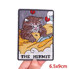 타로 카드 패치 리더/고양이/달/커피 자수 아플리케 DIY 아이언 의류 용 열 접착, PE9417CT