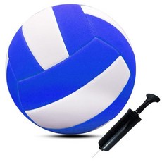 ABAJI 초보자 배구 슈퍼 소프트 폼 표면 경량 훈련 연습 실내 실외 선물 펌프 바늘 포함 115895, 블루 화이트