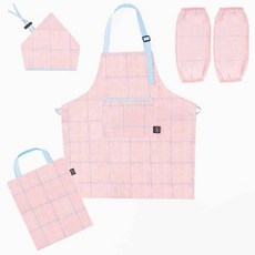 체크 온트 핑크 패션앞치마 미술앞치마 초등미술앞치마 pil+12426qd