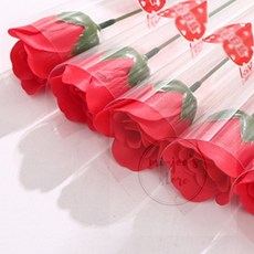 미주니상점 사진소품 장미 납골당꽃, 1개, 레드