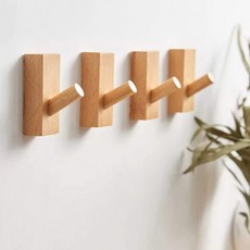 원목 벽걸이 옷걸이 무타공 접착 고리