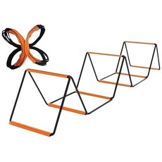 敏捷繩梯體能訓練器 敏捷梯 繩梯 可連接 贈收納袋 速度梯 足球訓練 跳格子 跳梯 能量梯 步伐訓練梯 蝴蝶梯 戶外運動, 1個, 白色