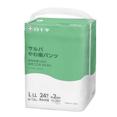 [Amazon.co.jp 한정]백십자 살바 팬츠 타입 야와락 L~LL 2회 24장 어른용지 기저귀