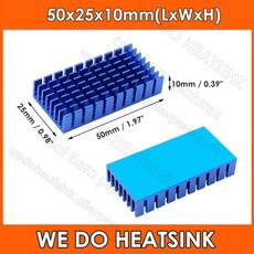 방열판 우리는 50x25x10mm 알루미늄 검정색 알루마이트 냉각기(파란색 열 패드 포함)를 수행합니다., Blue, 2개