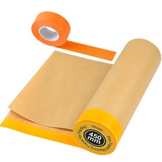 페인팅을 위한 프리테이프 마스킹 페이퍼 18인치 x 66피트 페인팅 페이퍼 롤 1인치 테이프 테이프 및 드레이프 자동차 차체 벽 바닥 페인트, 1 1 rolls masking paper for pa