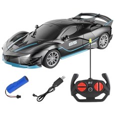 MILLANDA 무선조종차 장난감 충전 핸드 드리프트 레이싱 스포츠카 모형 어린이 장난감, 1개, 블랙
