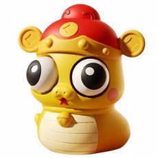 爆眼捏捏樂紓壓玩具 趣味擠壓玩具 安全無毒材質 桌面療癒擺飾 舒緩壓力小物, 呆萌蛇(黃), 1個