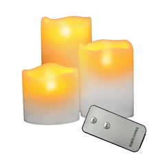 전자촛불 LED 캔들 촛불 전자양초 무드등 리모컨포함 3p 세트 79000EA 1EA, 본상품