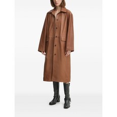 허스카인드 버튼 클로저 레더 코트