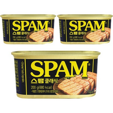 스팸 클래식 스펨 햄 통조림, 200g, 3개