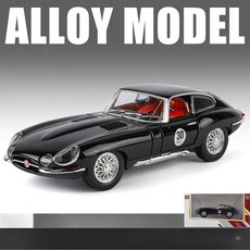 재규어 E Type 레트로 자동차 모형 합금 완구 남아 장식, 1개, 블랙