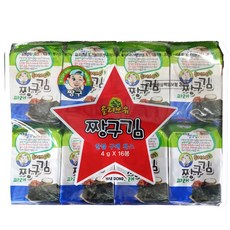 해동 도시락짱구김 조미김 파래김, 64g, 2개