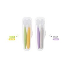 【韓國PETINUBE】兒童餵食湯匙組2入組, 綠色+黃色(2個湯匙), 1套, 湯匙