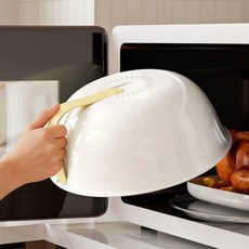 微波爐加熱防濺蓋 食品級耐高溫防油漬, 1個, 食品級材質（升級款加厚）耐高溫,微波爐可用【直徑25釐米】升級防燙手柄