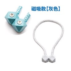 磁吸窗簾扣 窗簾綁帶 簡約設計 居家裝飾, 磁吸款 灰色/單條, 1個
