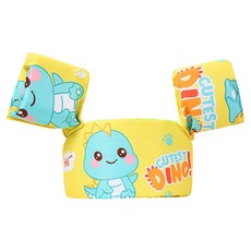 兒童手臂浮力圈 - 兒童泳圈 游泳圈 手臂泳圈 兒童游泳圈 手臂圈 泳圈 兒童救生衣, 三代黃色恐龍, 1個, 三代黃色恐龍