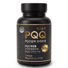 에코홀릭 PQQ 알파 프리미엄 피큐큐(피롤로퀴놀린퀴논) 식약청인증 HACCP, 1개, 60정