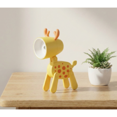 [블룸허브] LED 미니 조명 (건전지포함) 파스텔 점박이 사슴 감성 무드등 수면등 캠핑등 독서등 아이방 인테리어 수유등, 옐로우