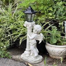 天使雕像造型LED太陽能戶外燈, 正確的方向