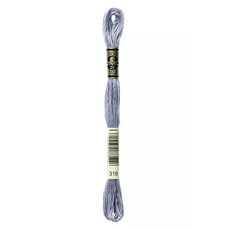 【YUBU】DMC 25號繡線 黑灰白系 Mouliné Spécial Art. 117 6股 8m 十字繡線, 1個, 318. Granite grey