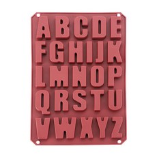英文字母26紅色硅膠蛋糕模具廚房家用耐高溫烘焙專用模具, 1個