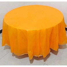 일회용 라운드 솔리드 컬러 테이블 천으로 플라스틱 식탁보 Fiesta 홈 파티 장식을위한 다채로운 커버 214600, 1pcs, Orange