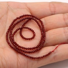 주얼리 제작용 다크 레드 스페이서 비즈 천연 스톤 스피넬 유리 섬세한 작은 DIY 목걸이 액세서리 38cm 2mm, dark red, 1개