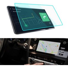 자동차 디스플레이 필름 지문방지 저반사 네비게이션 차량 내비게이션 화면 보호필름 차량용 강화유리 터치스크린 내부 액세서리 범용 투명 블루 레이 10.1인치, transparent blue Ray, 10.1inches, 1개