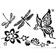 型染版(Stencil) - 蝶古巴特diy-簍空模板-塗鴉模版-繪畫模版, 1個, B50-0072