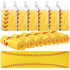 Hahafelt 아이스크림 드립 야구 쿨링 타월 6팩 아이스크림 프린트 스포츠 타월 가방 포함 101.6 x 30.5cm(40 x 12인치) 통기성 쌀쌀한 타월 스포츠, 3-클래식, 소프트볼