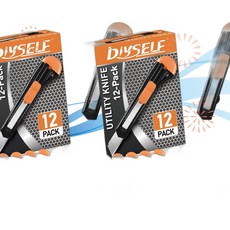 DIYSELF 컷팅날 박스 커터 12개입 일회용 유틸리티 나이프 2개 AR