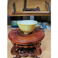 檸檬黃釉杯 高度4 直徑6, 如圖所示